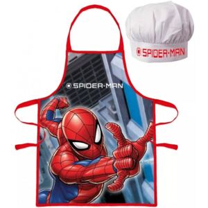 Javoli · Detská / chlapčenská zástera s kuchárskou čiapkou Spiderman - MARVEL - pre deti 3 - 8 rokov