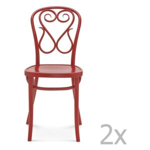 Sada 2 červených drevených stoličiek Fameg Jesper