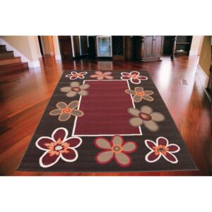 Kusový koberec PP Kvety hnedý 160x230, Velikosti 160x230cm