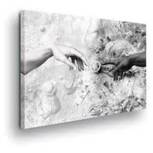 Obraz na plátne - Black and White Touch Abstraction 100x75 cm