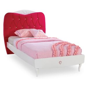 Detská posteľ Rosie 100x200cm - biela/rubínová