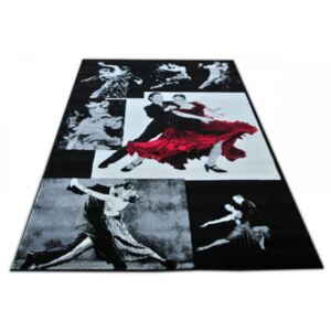 Kusový koberec Dance čierny, Velikosti 150x230cm