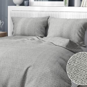 Goldea krepové posteľné obliečky - vzor 811 drobné biele tvary na sivom 140 x 220 a 70 x 90 cm
