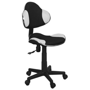 Kancelárska stolička PORT, 80-92x48x41x38-50, biala/čierna