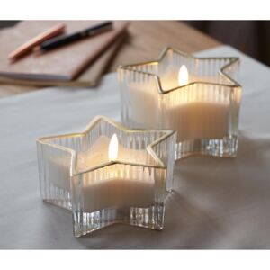 Sviečky z pravého vosku s LED v pohári, 2 ks