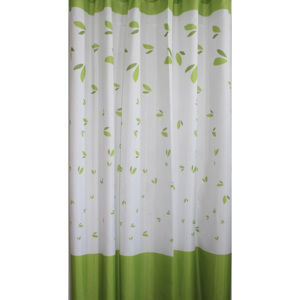 Aqualine 16477 sprchový záves 180x180cm, 100% polyester, biely/zelený