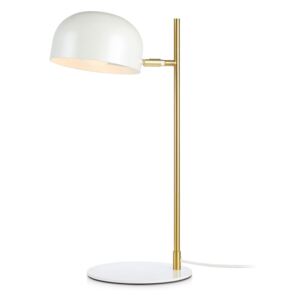 Biela stolová lampa so stojanom v medenej farbe Markslöjd Pose Table 1L