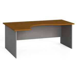 Rohový kancelársky pracovný stôl, zaoblený 180x120 cm, čerešňa, ľavý