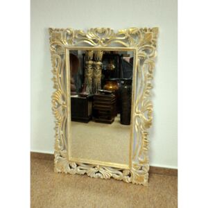 Zrkadlo MAGIC zlaté, exotické drevo, ručná práca, 120 x 80 cm