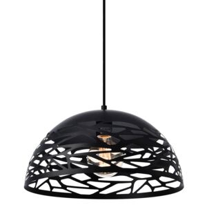 [lux.pro]® Dekoratívna dizajnová design závesná lampa HT169917 - čierna (1 x E27)