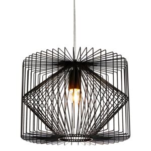 [lux.pro]® Dekoratívna dizajnová design závesná lampa HT168051 - čierna (1 x E27)
