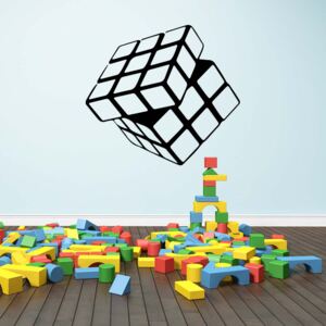 GLIX Rubikova kocka - samolepka na stenu Čierna 30 x 28 cm