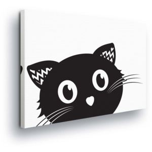 Obraz na plátne - Cartoon Cat in Black 100x75 cm