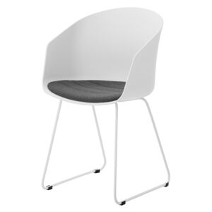 Dizajnová stolička Almanzo, biela / sivá