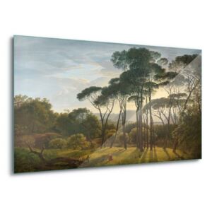 Sklenený obraz - Italian Landscape With Umbrella Pines, Hendrik Voogd 4 x 30x80 cm
