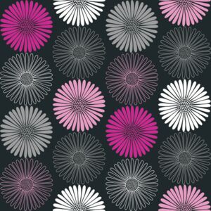 Arthouse Tapeta na stenu - Daisy Black/Pink rolka 53 x 1000 cm
