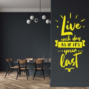 GLIX Live each days - nálepka na stenu Žltá 40x20 cm