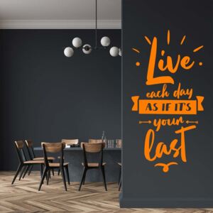GLIX Live each days - nálepka na stenu Oranžová 40x20 cm