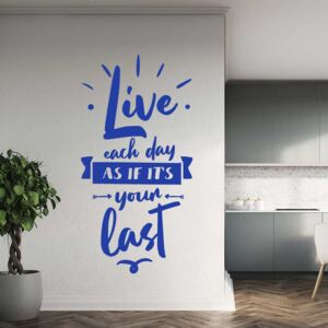 GLIX Live each days - nálepka na stenu Modrá 40x20 cm