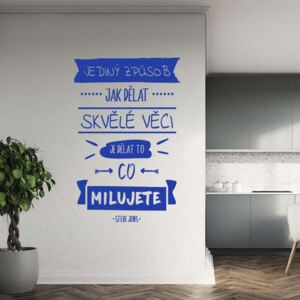 GLIX Citát Steve Jobs 2 - samolepka na stenu Modrá 60x40 cm