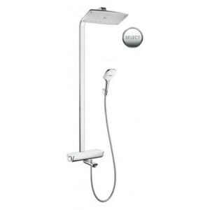 HANSGROHE CROMETTA - Sprchový systém Select E 360 1jet Showerpipe s termostatom k vani biela/chróm, 27113400