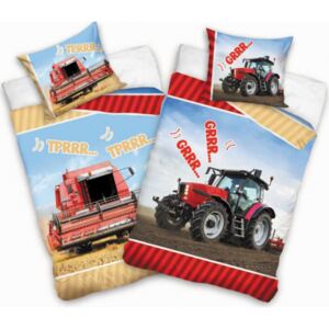 Bavlnené obliečky s fototlačou Kombajn a traktor 140x200