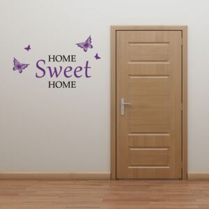 GLIX Domov sladký domov - samolepka na stenu Čierná a fialová 70 x 45 cm
