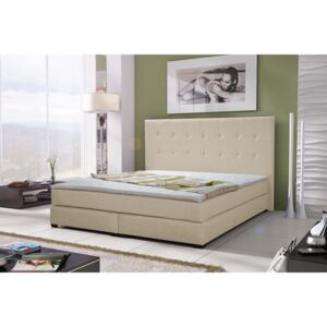 Manželská posteľ Boxspring 160 cm Caserta (biela) (s matracmi). Akcia -31%. Vlastná spoľahlivá doprava až k Vám domov