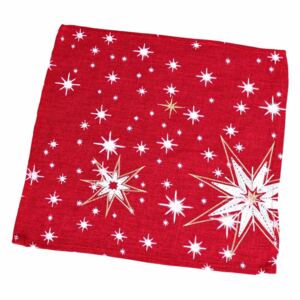 Forbyt Vianočný obrus Hviezdy červená, 35 x 35 cm