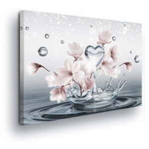 Obraz na plátne - Flowers in Water Drops 80x60 cm