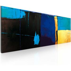 Bimago Ručne maľovaný obraz - Fascination of blue color 100x40 cm