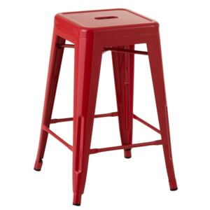 Červená kovová stolička Bistro - 41 * 41 * 61cm