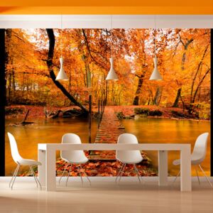 Fototapeta - Autumn bridge 200x154 cm