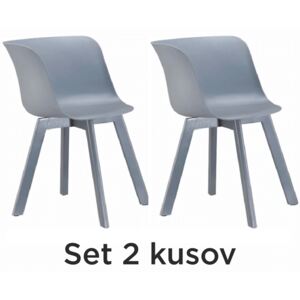 2 kusy, stolička, sivá/buk v sivej farbe, LEVIN