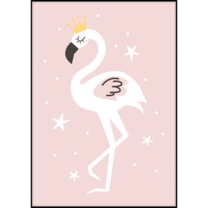 Plagát Imagioo Flamingo With Crown, 40 × 30 cm