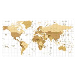 Obraz béžová mapa sveta na svetlom pozadí