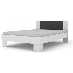 Manželská posteľ TESSA, 140x200, biela/antracyt