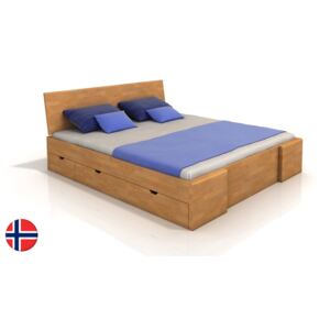 Manželská posteľ 180 cm Naturlig Blomst High Drawers (buk) (s roštom). Vlastná spoľahlivá doprava až k Vám domov