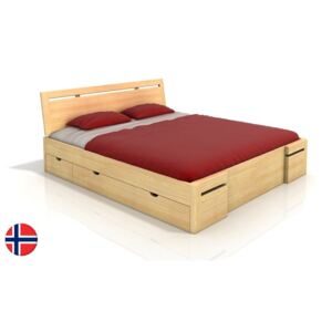 Manželská posteľ 180 cm Naturlig Bokeskogen High Drawers (borovica) (s roštom). Vlastná spoľahlivá doprava až k Vám domov
