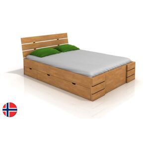 Manželská posteľ 180 cm Naturlig Lorenskog High Drawers (buk) (s roštom). Vlastná spoľahlivá doprava až k Vám domov