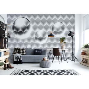Fototapeta - 3D Grey And White Design Vliesová tapeta - 208x146 cm