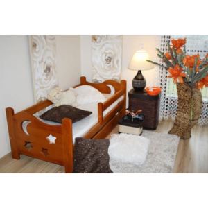 Detská posteľ SEVERYN + rošt ZADARMO, s úložným priestorom, jelša-lak, 70x160cm