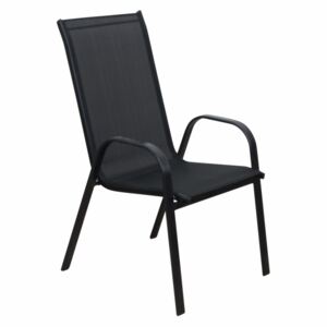 Záhradná stolička Morel (čierna). Vlastná spoľahlivá doprava až k Vám domov