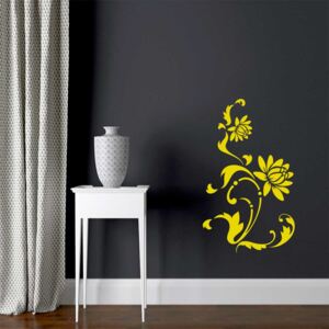 GLIX Kvetinová dekorácia VI. - nálepka na stenu Žltá 30 x 60 cm