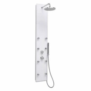 Sprchový panel Ravak Jet Glass na stenu s termostatickou batériou biela X01452