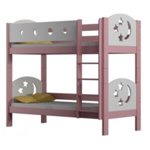 Poschoďová postel' Pina 180/80 cm růžová