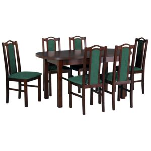 Rozkladací stôl so 6 stoličkami - AL56, Morenie: orech, Poťahové látky: 6 - Inari24