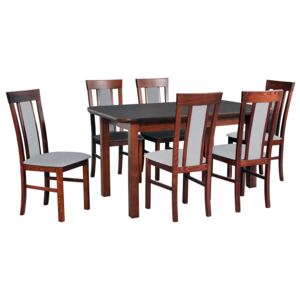Rozkladací stôl so 6 stoličkami - AL70, Morenie: biela, Poťahové látky: 23x - Kronos 19