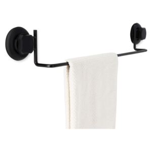Čierny samodržiaca nástenný držiak na uteráky Compactor Bestlock Black Tube Holder For Towels, 60,6 x 9 cm