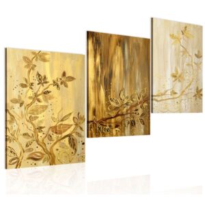 Bimago Ručne maľovaný obraz - Golden leaves 120x60 cm